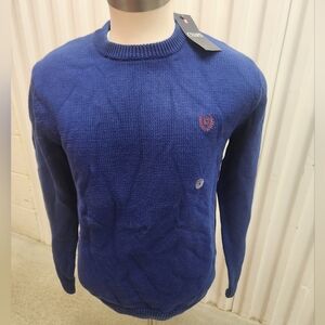 NWT Chaps Men's Classic Crewneck Sweater Blue